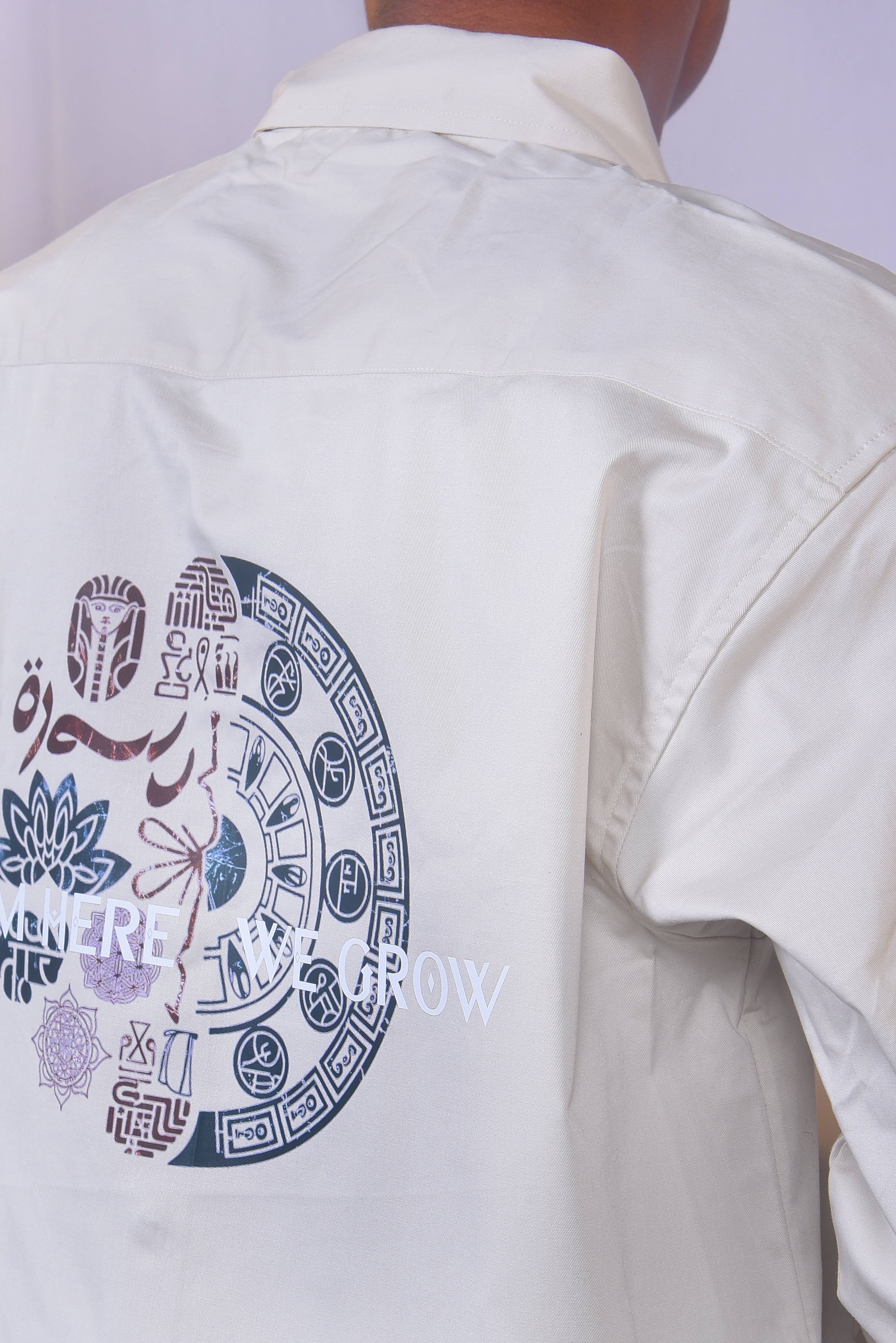 ORIGIN CODE – Light Beige Twill Cotton Shirt | Relaxed Fit Premium Casualwear – ANDANZA