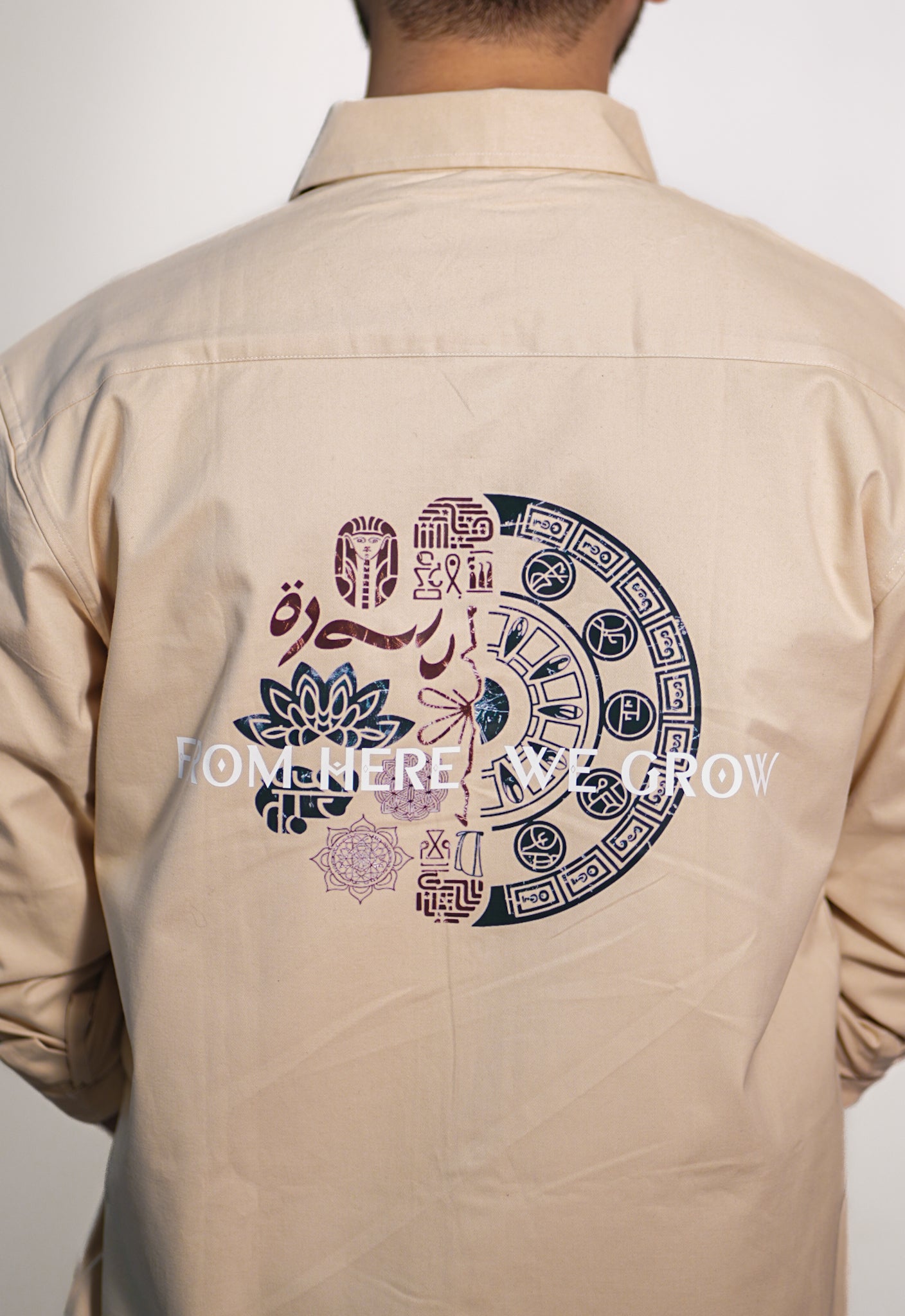 ORIGIN CODE – Beige Twill Cotton Shirt | Relaxed Fit Premium Casualwear – ANDANZA