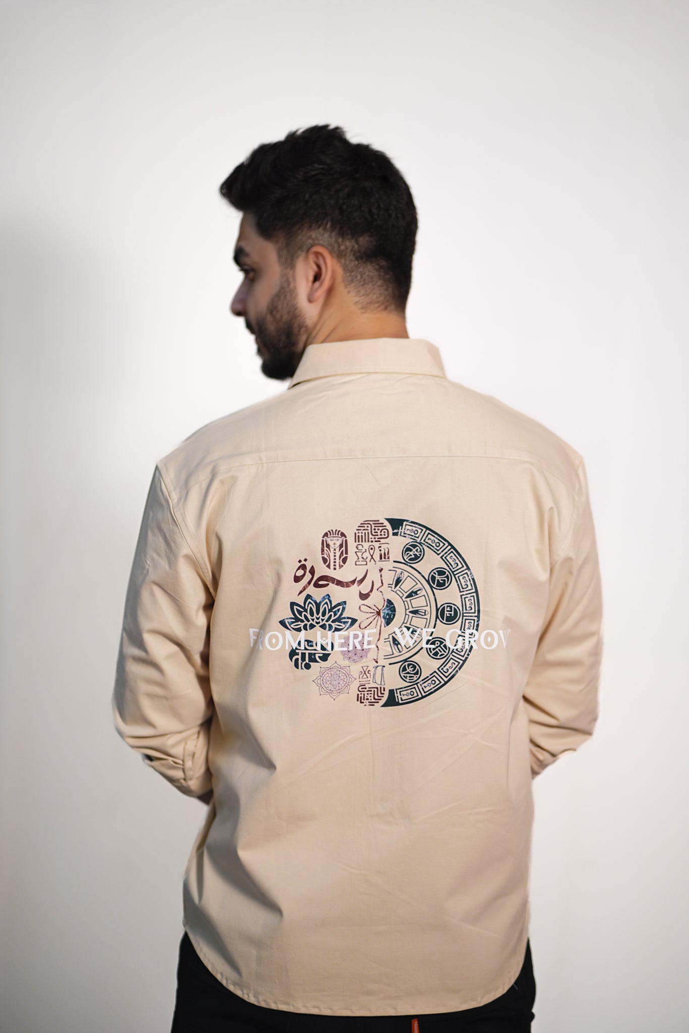 ORIGIN CODE – Beige Twill Cotton Shirt | Relaxed Fit Premium Casualwear – ANDANZA