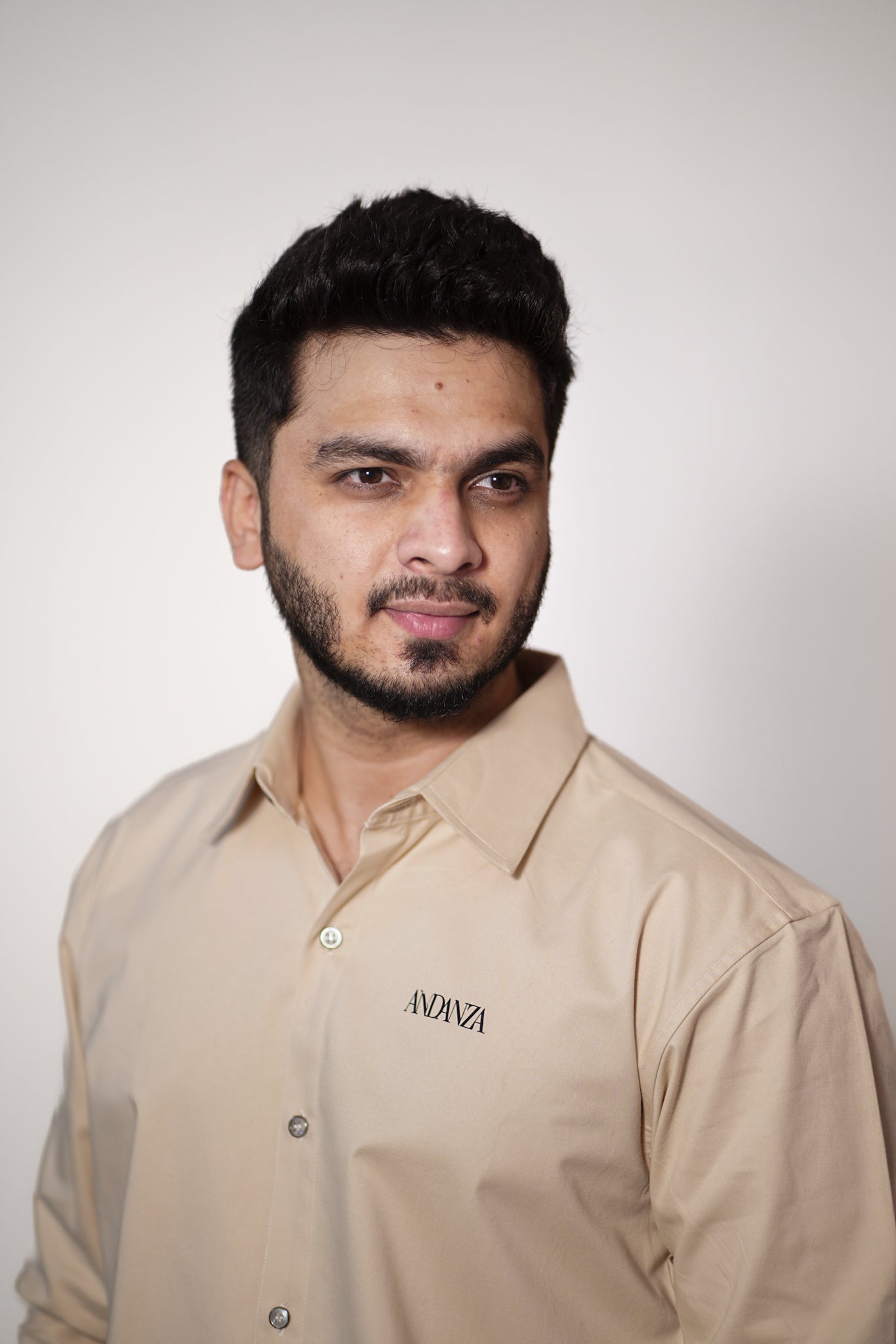 ORIGIN CODE – Beige Twill Cotton Shirt | Relaxed Fit Premium Casualwear – ANDANZA